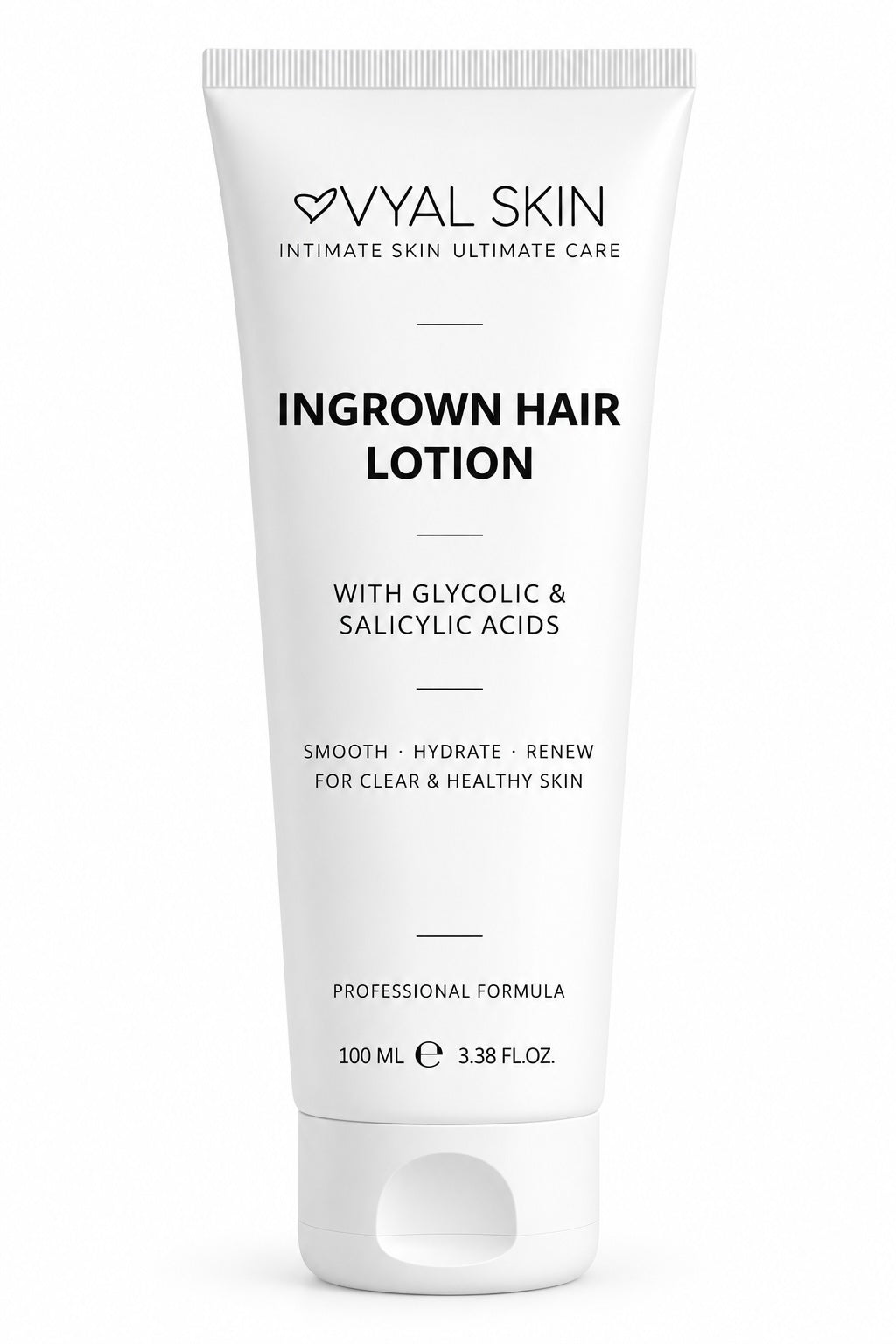 Ingrown Hair Lotion 100ml tube with Glycolic and Salicylic Acids – professional formula for smooth, clear skin