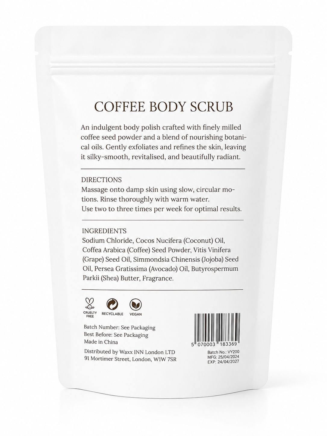 VYAL SKIN Coffee Body Polish Scrub