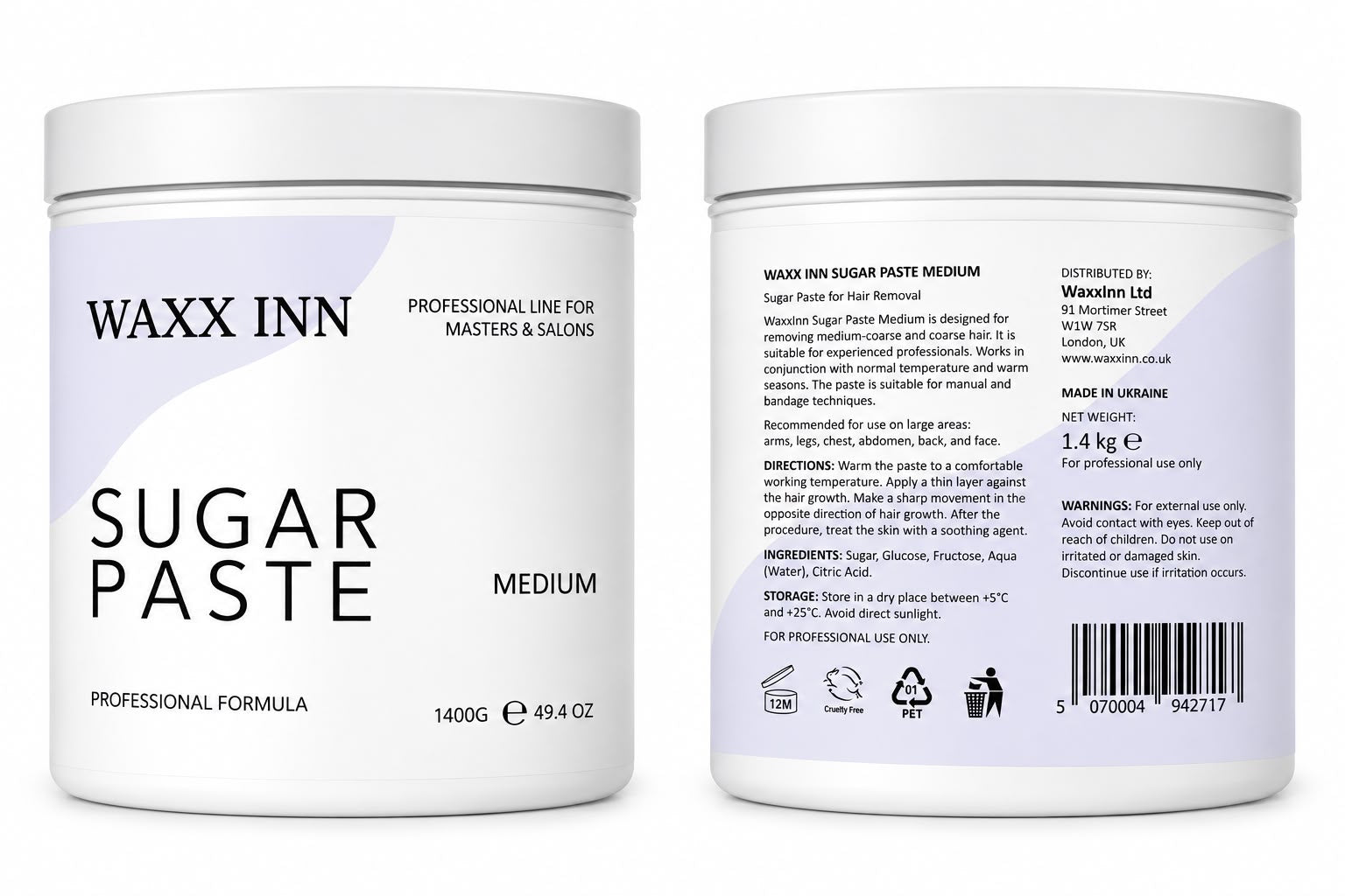 Waxx Inn Sugar Paste Medium – Professional Hair Removal Paste 1.4kg