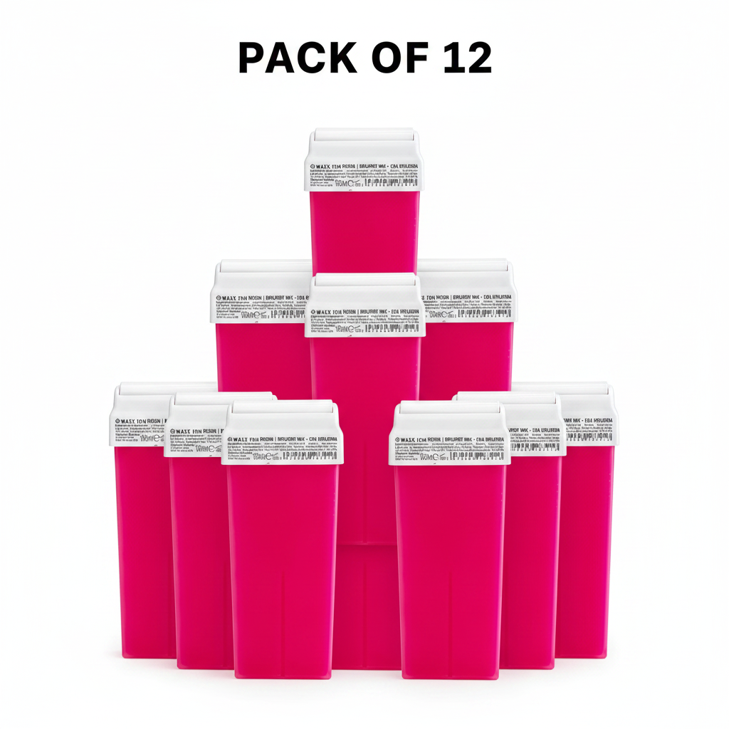 Pack of 12 Waxx Inn Fuchsia Roll-on Wax Cartridges 100ml