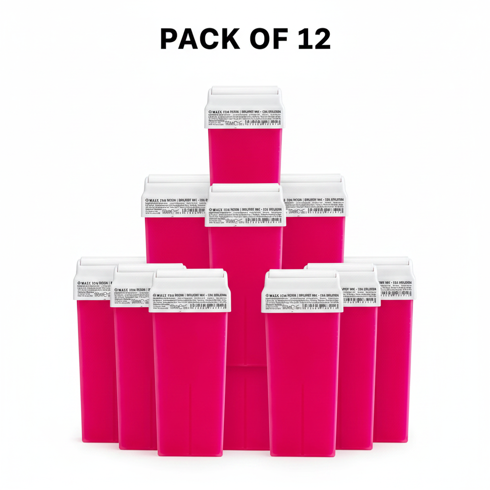 Pack of 12 Waxx Inn Fuchsia Roll-on Wax Cartridges 100ml