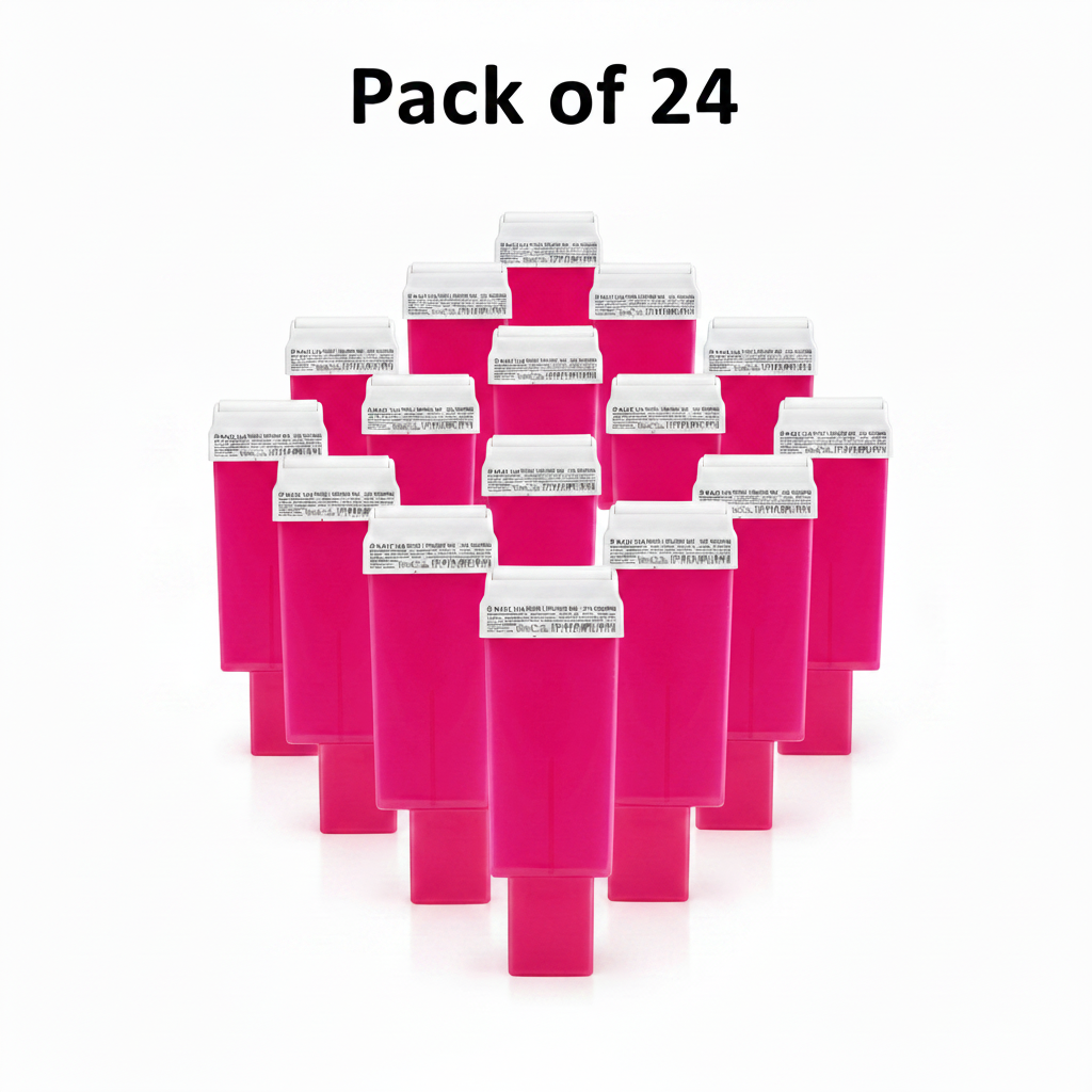 Pack of 24 Waxx Inn Fuchsia Roll-on Wax Cartridges 100ml