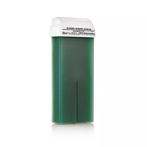 Waxx Inn Chlorophylle Roll-On Soft Wax Cartridge 100ml – green depilatory wax with roller head, chlorophyll formula for sensitive skin, professional soft wax for salon use