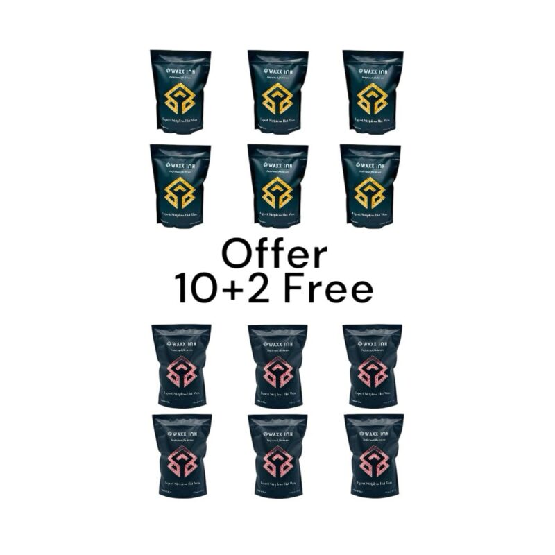 WAXX INN Custom Hot Wax Beads 12-Bag Box – 10 + 2 Free